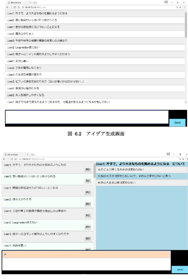図  6.3  アイデア批判画面 