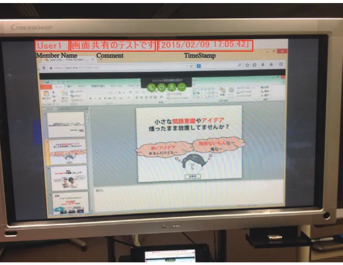 図 5.15 「作業進捗共有を兼ねた画面共有機能」によって共有された画面