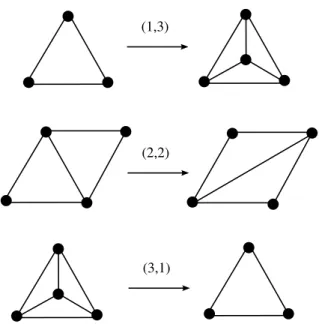 Fig. 1. (p, q)-moves in the 2-dimensional simplicial gravity.