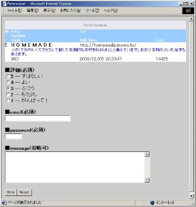 図 4.5 WWW サイト評価画面