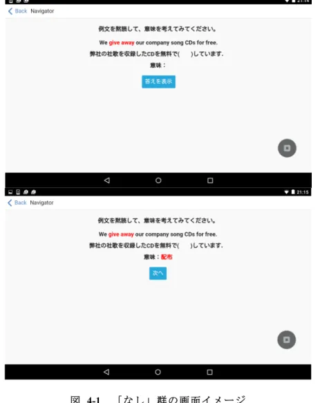 図   4-1   「なし」群の画面イメージ