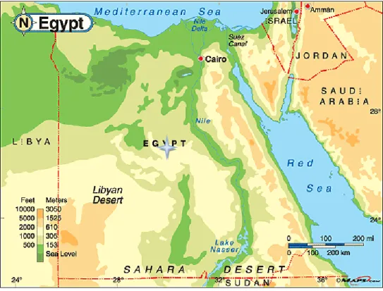 Figure 1-1 :  Location of Egypt