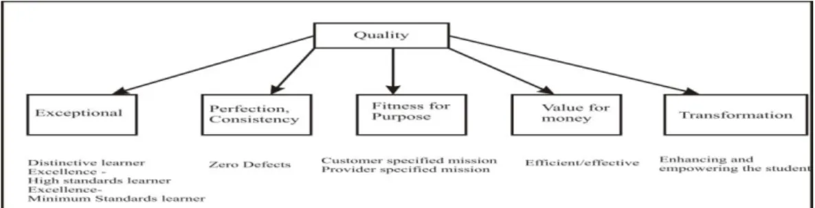 Figure 2-1: Definitions for quality  Source: Watty (2003), p. 215.   