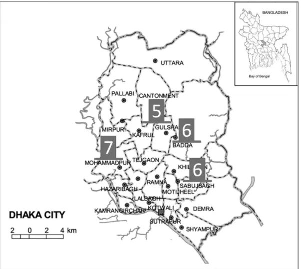 Figure 3-3 Study areas (Shasthya Karmi’s side). 