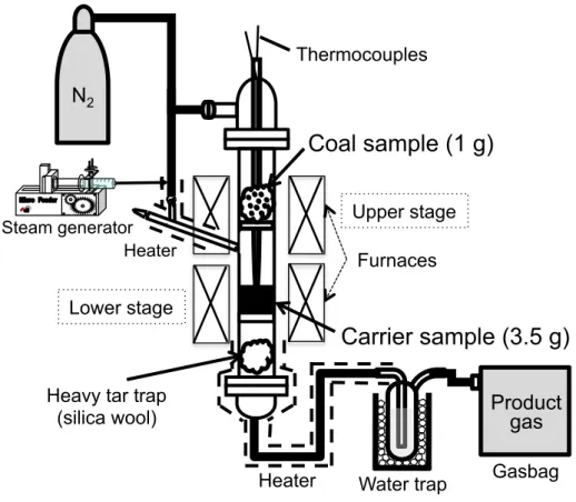 Figure  10.  Schematic  illustration  of  the  experimental  setup  for  the  steam  reforming  experiments