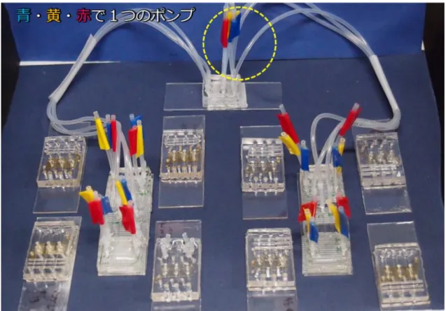 図 3-19   並列駆動のための配線とチップの写真