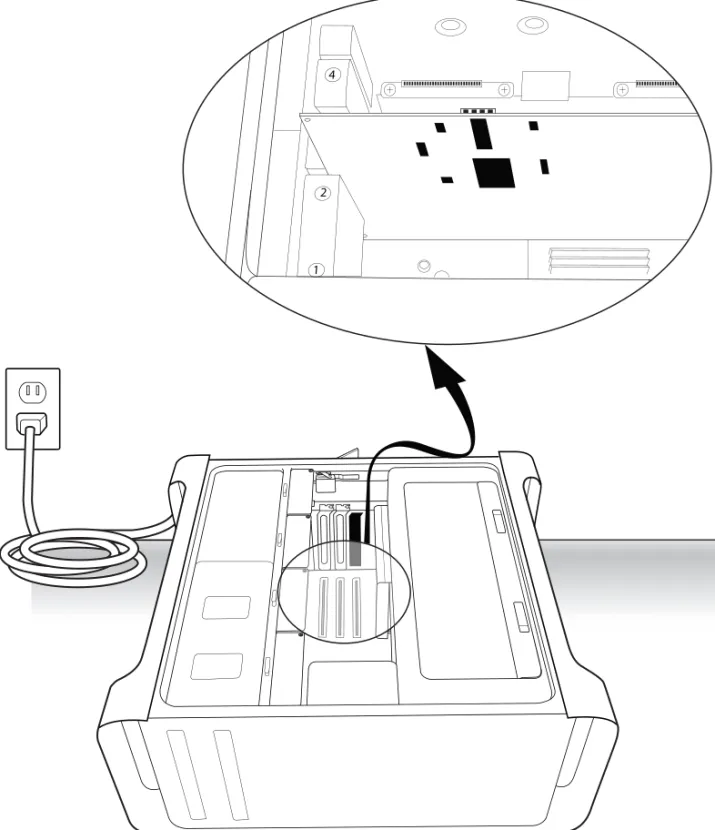 Figure 5.  HDX card sliding into the grey plastic PCIe card support321412422