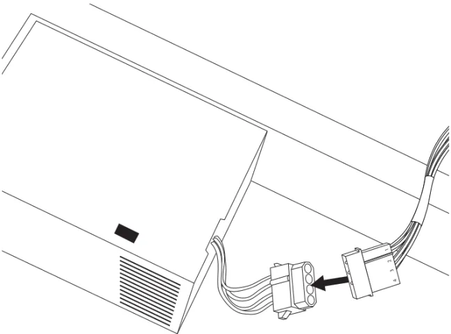 Figure 7.  Connecting the HDX card power cable to a hard drive power source (PC)