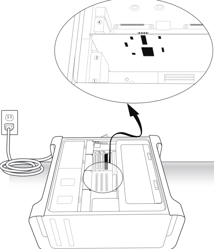 Figure 5.  HDX card sliding into the grey plastic PCIe card support321412422