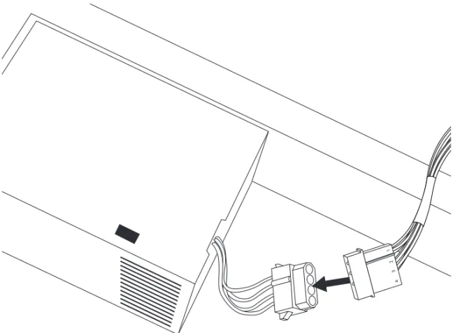 Figure 7.  Connecting the HDX card power cable to a hard drive power source (PC)