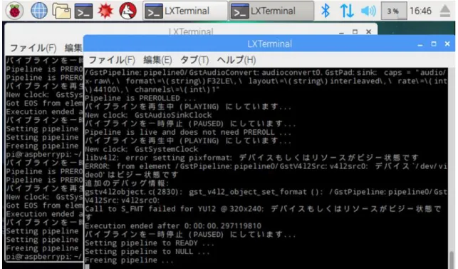 図 4.19  親機の音声・映像送受信プログラムが競合によって起動しない様子 