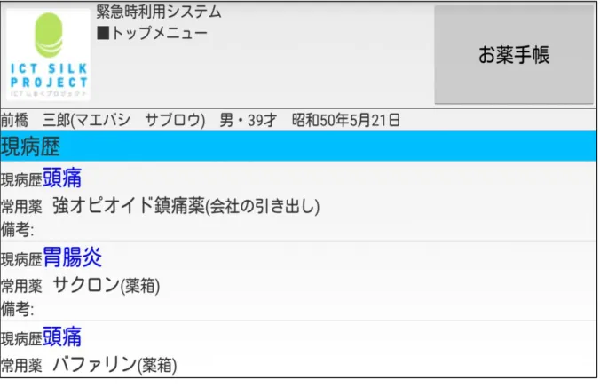図 7-4. Android 端末の一画面＜トップ画面＞ 