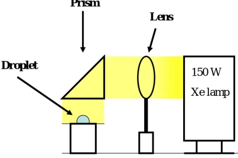 Figure  II-3  Irradiation  setup  for  light  induced  nucleation,  using previous work 