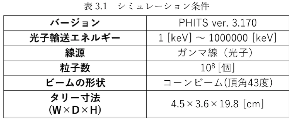 表 3.1  シミュレーション条件 