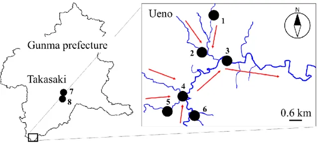 Fig. 2    Map of river water sampling points 