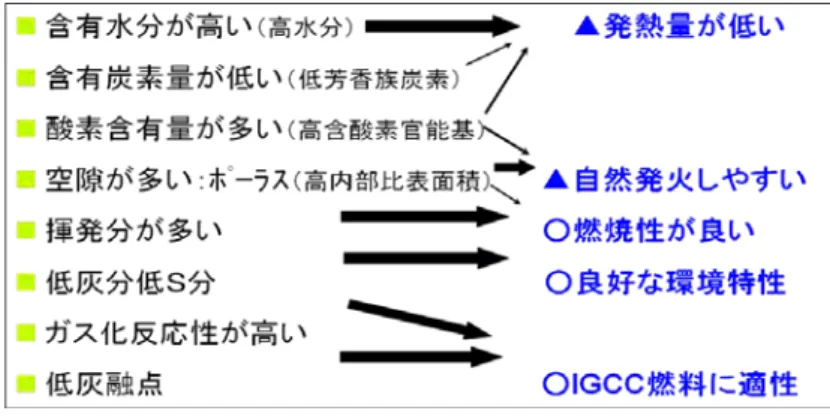 図  5.2  低品位炭の性状と利用特性  出典：大高康雄（石炭技術会議 2006） SC USC USC SC USCSCUSCSC USCSC IGCCUSCSCUSCSCSCUSCSCUSC 2017 2018 2019 2020 2021 2022 2023 2024 20255.6 Mil T/Y22.5 Mil T/Y67.6 Mil T/Y50.7 Mil T/Y39.5 Mil T/Y78.9 Mil T/Y95.8 Mil T/Y