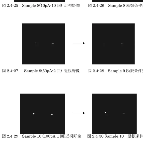 図 2.4-25    Sample 8(10pA-10 回)  近視野像      図 2.4-26    Sample 8 励振条件変更               