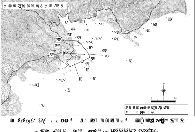 図 1.1.2-4 (7)  魚類等調査  動物プランクトン調査  主な出現種の水平分布  （平成 26 年度  春季  第 1 層）（Gastropoda (larva)）  図 1.1.2-4 (8)  魚類等調査  動物プランクトン調査  主な出現種の水平分布  （平成 26 年度  春季  第 2 層）（Gastropoda (larva)） 【平成26年度春季】【第1層】 550428122804521612349500455602222498680861,7101,467163439878328