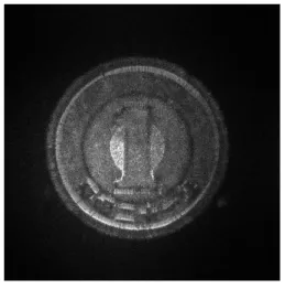 Fig. 4-3 1 回フーリエ変換による強度再生像（1 円玉  (A)） 