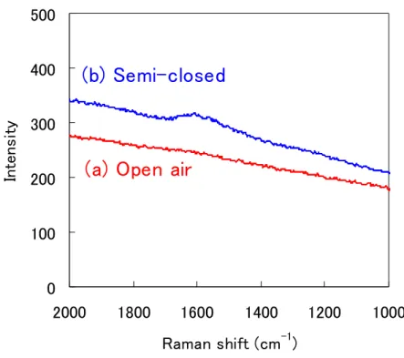 Fig. 2-15    Raman spectra of coatings obtained in different deposition atmosphere. 