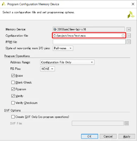 Figure 5-14 Program Configuration Memory Device 