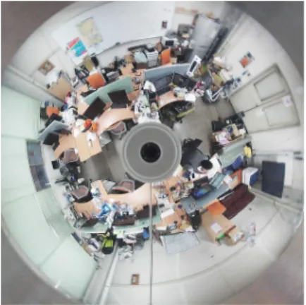 図 1 全方位カメラを用いて撮影した画像 Fig. 1 Omni-directional camera image.