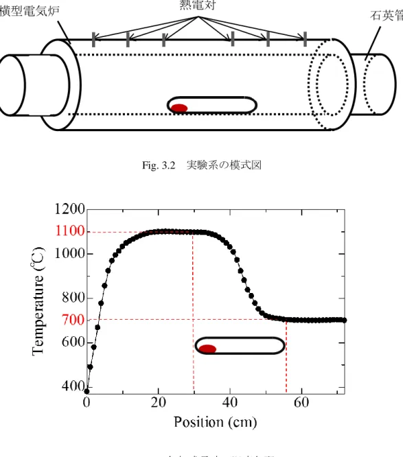 Fig. 3.3  気相成長時の温度勾配 