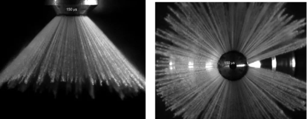 Fig. 3-5 Development of the spray of high-pressure swirl injector [20]
