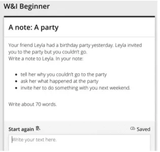 Figure 1: An example writing prompt at beginner level
