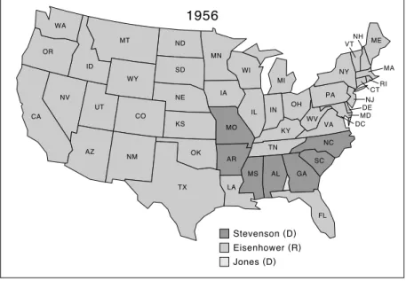 図表 2 公民権法制定と南部の変容 1956 年と 1964 年の大統領選挙
