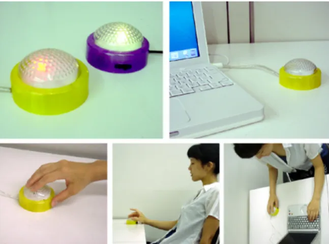 Fig. 4    A communication through a pair of FeelLight 