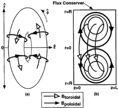 Fig. 1.11  Flux Conserver 内の磁場方向図   [13] ． 