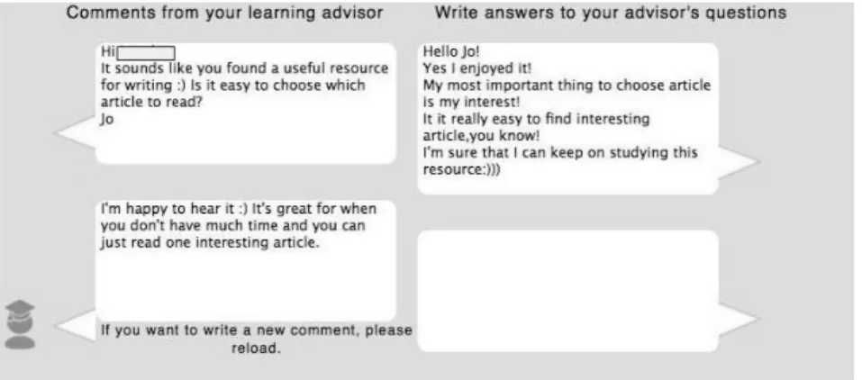 Figure 2.  Example of Dialogue Exchange Using the Module App 