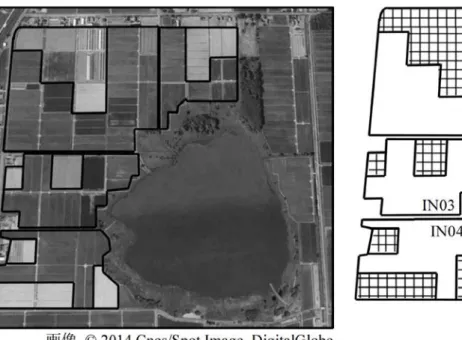 Fig. 8 farmland sections of paddy rice fields (    ) and farmland (    ) per unit area   