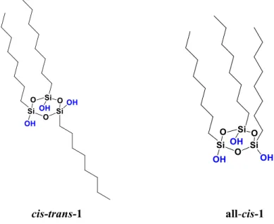 Figure 2.1.    Structure of 1,3,5-trioctyl-1,3,5-trihydoxycyclotrisiloxane 
