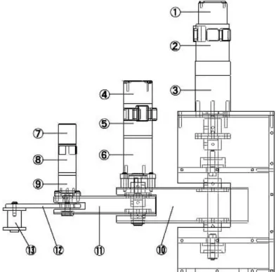 Fig. 2.2 Schematic drawing of three-link robot arm with electromagnetic attraction hand 