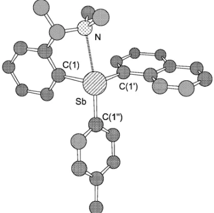 Fig. 1. Molecular Structure of the Triarylstibane 9b-B All hydrogen atoms were omitted for clarity.