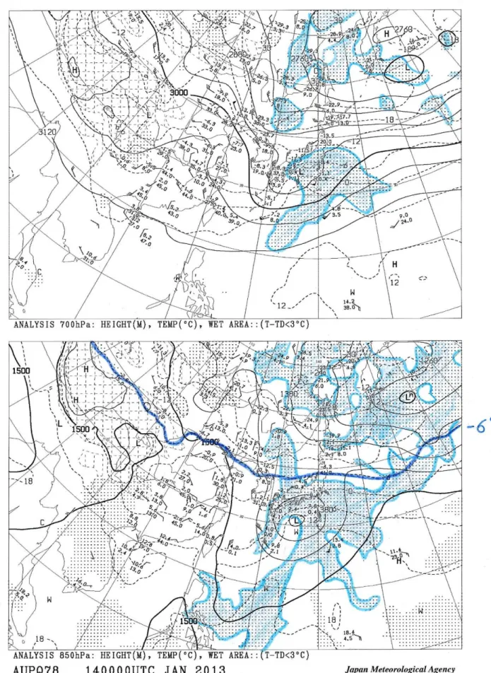 図 3.5.2  14 日 00UTC  AUPQ78  (気象庁) 