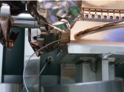Figure 3: Copper foil shield in the vicinity of coupler  wave guide opening during K2 vacuum baking