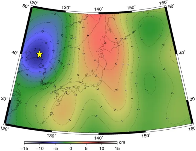 図 14  2003 年～2010 年(2 月)の平均と 2002 年～2009 年(8 月)の平均の荷重差＇水に換算（ 