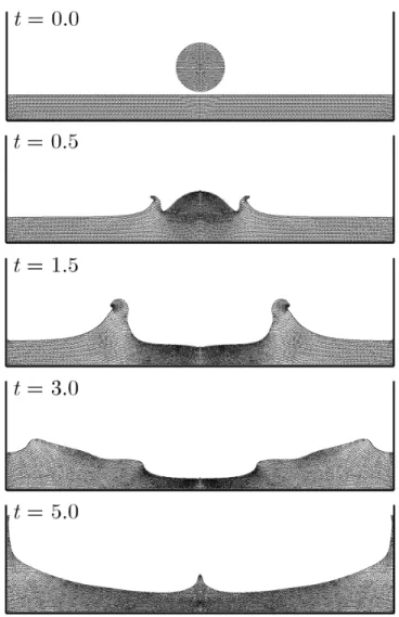 Fig. 5: Computational model of liquid drop problem