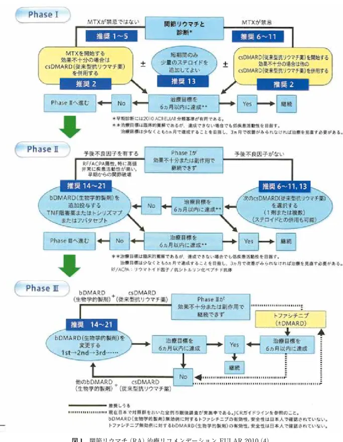図 1　関節リウマチ（RA）治療リコメンデーション EULAR 2010（4）
