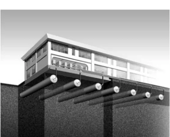 Fig. 1 Modiﬁcation control system of diﬀerential settlement by cylindrical rubber jacks.