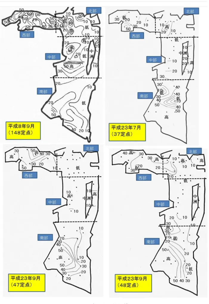 図 1  含泥率の等値線図 
