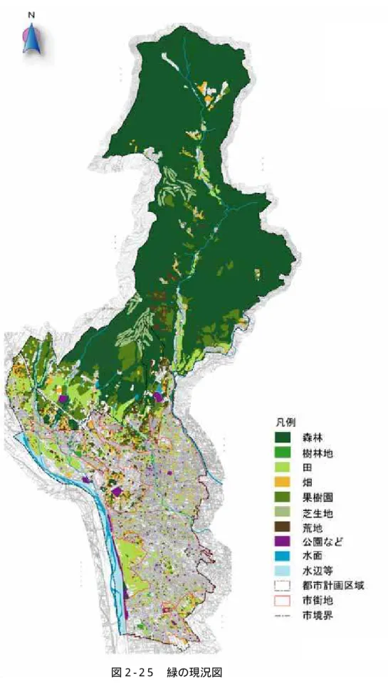 図 2 - 2 5   緑の現況図 