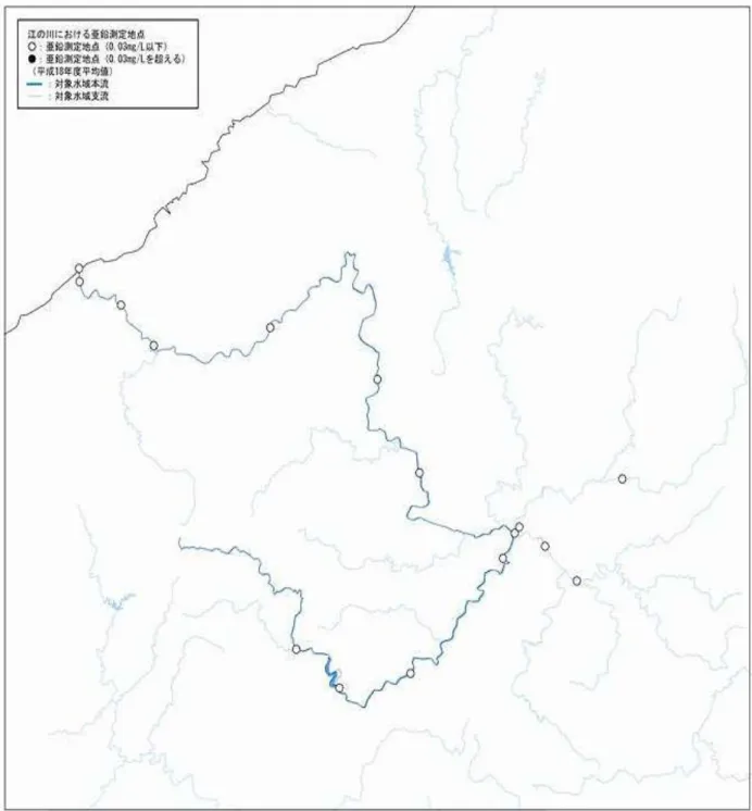 図  6.6  全亜鉛測定地点(江の川) 