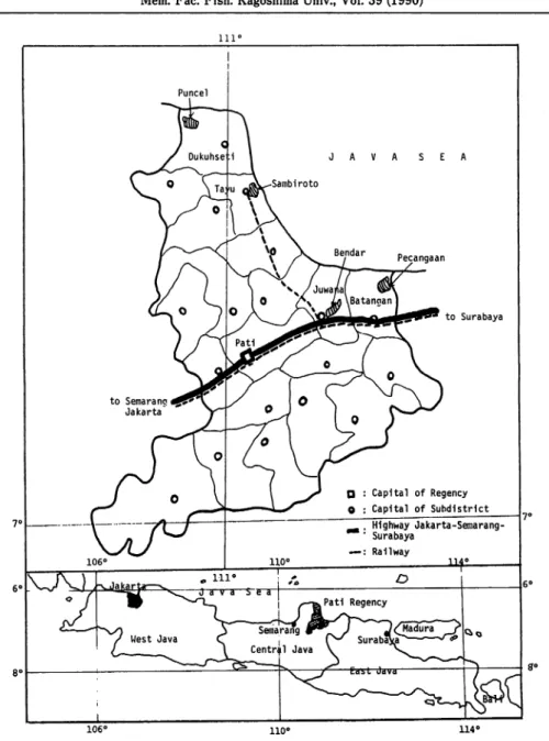 Fig. 1. Pati Regency and Location of the Study Areas (Insert is Java Island)