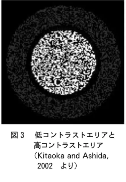図 4 低空間周波数エリアと高 空間周波数エリア