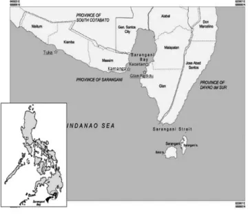 Fig. 1. Map of Sarangani Bay showing the study sites.