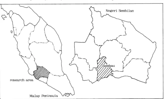 Fig. 1 Map of Malay Peninsula and the state of Negeri Sembilan \ V^ Negeri Sembilan ^\"\ \x oil/ .••'' l \ \ /..-,...